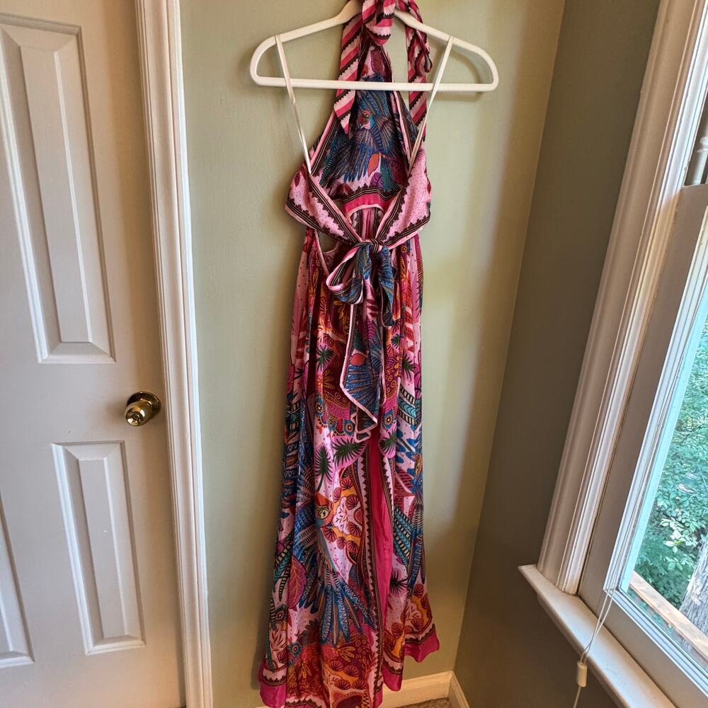 FARM Rio Pink Multi Floral Halter Maxi Dress - Picture 8 of 12